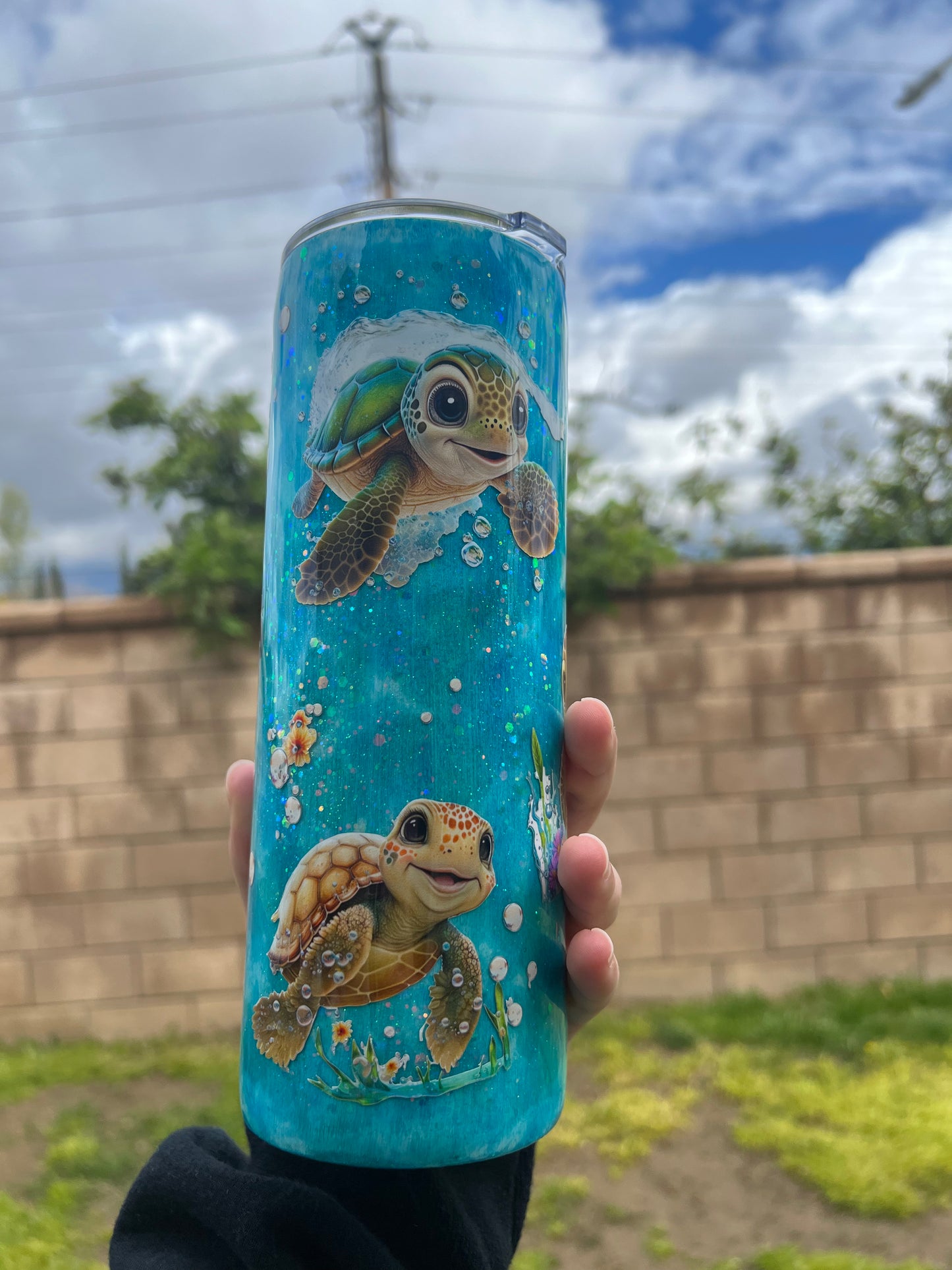 Sea Turtles (ink and glitter)